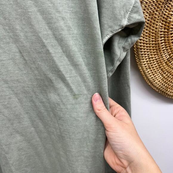 Free People Green Mock Neck Lightweight Oversized Long Sleeve Tunic Top Small - Picture 6 of 6